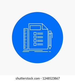 Business, list, plan, planning, task White Line Icon in Circle background. vector icon illustration