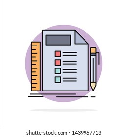 Business, list, plan, planning, task Flat Color Icon Vector