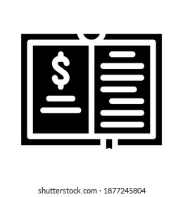 business literature glyph icon vector. business literature sign. isolated contour symbol black illustration
