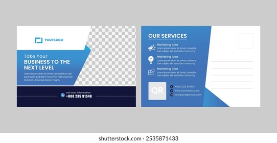 Business live conference marketing post card  template, Innovative Solution Agency Business Post Card Design