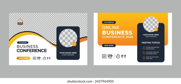 Business live conference marketing webinar banner template