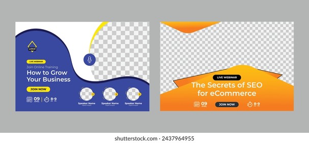 Business live conference marketing webinar banner template