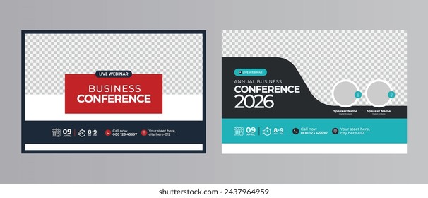 Business live conference marketing webinar banner template