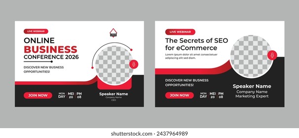 Business live conference marketing webinar banner template