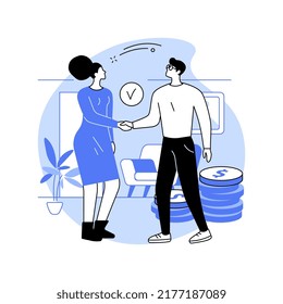 Business loan isolated cartoon vector illustrations. Business partners take a loan from a bank, getting a credit agreement, financial investment, professional lender vector cartoon.