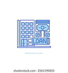 Business Loan Line Icon. linear style sign for mobile concept and web design. Outline vector icon.