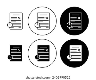 Juego de iconos vectores de papel de término de préstamo comercial. Símbolo vectorial de papel de término de préstamo comercial adecuado para aplicaciones y sitios web diseños de interfaz de usuario.