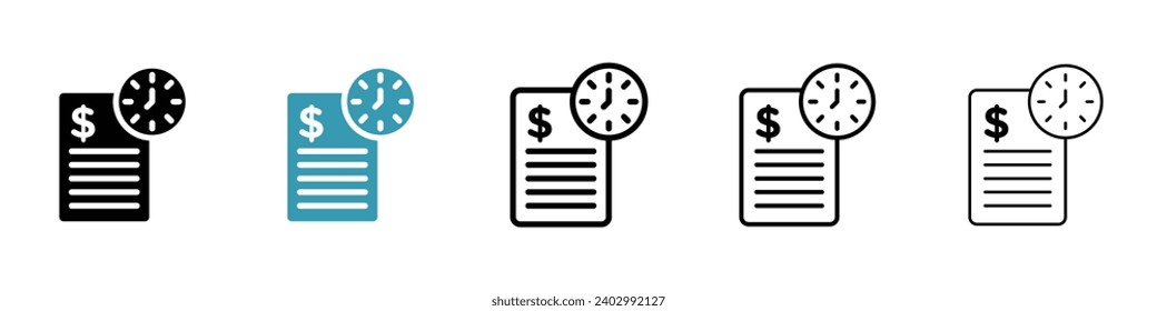 Business loan term paper vector icon set. Business loan term paper vector symbol for UI designs.