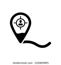 Business Location Icon, Business network, Business direction icon, User in a pin vector