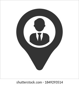 Business location icon, vector graphics
