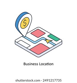 Business Location Isometric style icon. Symbol on White background EPS 10 File