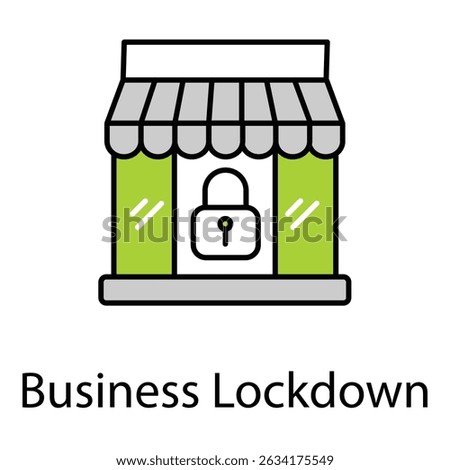 Business Lockdown Vector Icon Representing Corporate Shutdown