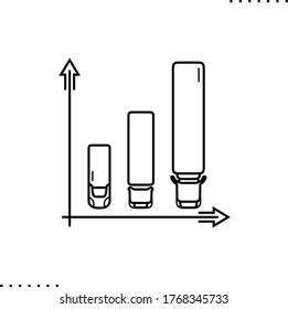 Wirtschaftslogistik-Vektorsymbol in Umrissen 