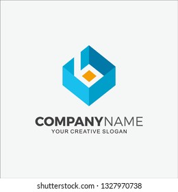 Business logo 3D initial B, vector illustration