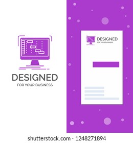 Business Logo for Ableton, application, daw, digital, sequencer. Vertical Purple Business / Visiting Card template. Creative background vector illustration