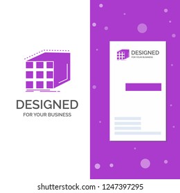 Business Logo for Abstract, aggregation, cube, dimensional, matrix. Vertical Purple Business / Visiting Card template. Creative background vector illustration