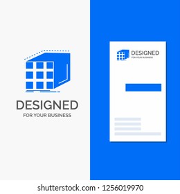 Business Logo for Abstract, aggregation, cube, dimensional, matrix. Vertical Blue Business / Visiting Card template.