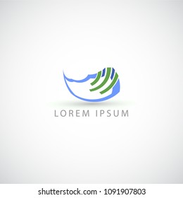 business logo abstract bands vector sign