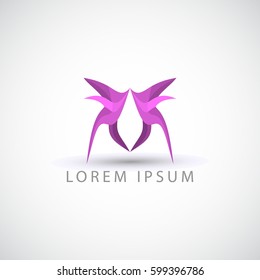 business logo abstract birds vector sign