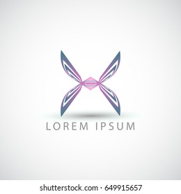 business logo abstract butterfly vector sign