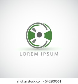 business logo abstract CD disk vector sign