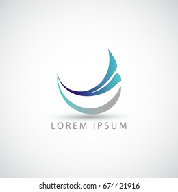 business logo abstract circle wave vector sign