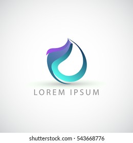 business logo abstract drop vector sign