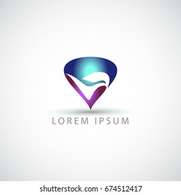 business logo abstract drop vector sign