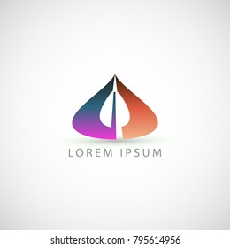 business logo abstract drop vector sign