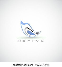 business logo abstract feather vector sign
