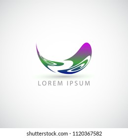 business logo abstract feather vector sign