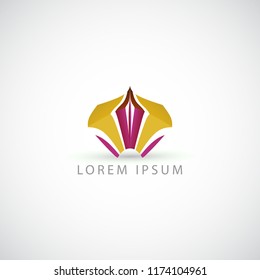 business logo abstract flower vector sign