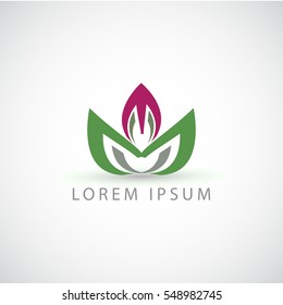business logo abstract flower vector sign