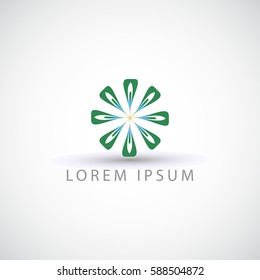 business logo abstract flower vector sign