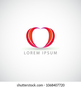 business logo abstract heart vector sign
