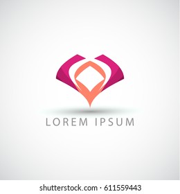 business logo abstract heart vector sign