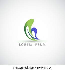 business logo abstract leaf vector sign