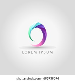 business logo abstract oval drop vector sign