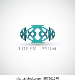 business logo abstract oval shape vector sign