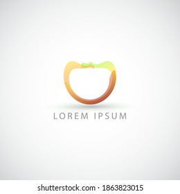 business logo abstract peach circle vector sign
