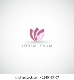 business logo abstract pink flower vector sign