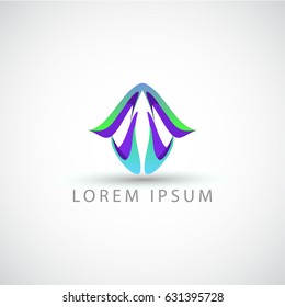 business logo abstract shape waves vector sign