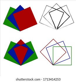 Business logo abstract shapes squares
