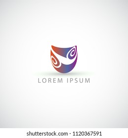 business logo abstract shield vector sign