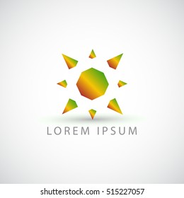 business logo abstract sun vector sign