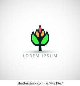 business logo abstract tree vector sign