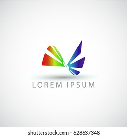 business logo abstract wings vector sign