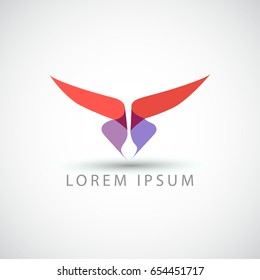 business logo abstract wings vector sign