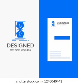 Business Logo for Access, clock, early, sand clock, time. Vertical Blue Business / Visiting Card template.