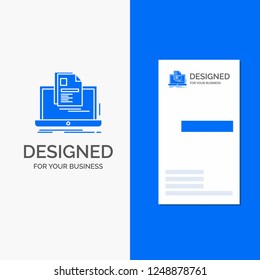 Business Logo for account, Laptop, Report, Print, Resume. Vertical Blue Business / Visiting Card template.